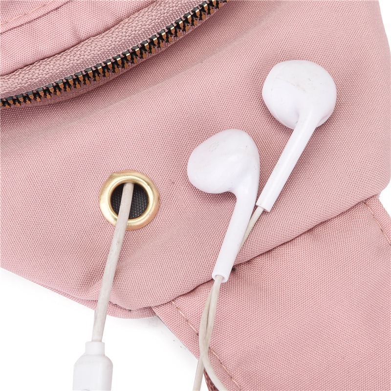 Large Capacity Chest Bag for Women - Adjustable Embroidered Crossbody Bag with Zipper Closure, Polyester Lining, Foldable, and Random Printing - Urban Solid Color Nylon Bag with Comfortable Strap